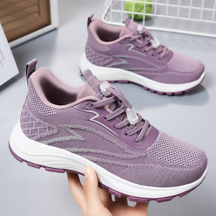 Shoes for Women 2025 Spring Sports Style Breathable and Comfortable Large Size Wholesale Dropshipping Flats Middle-Aged and Elderly Walking Mom Shoes