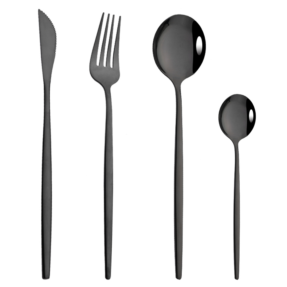 Vajilla de acero inoxidable portugués cuchillo de carne y tenedor portátil ins Hotel Occidental de oro occidental comida cuchillo y tenedor combinación