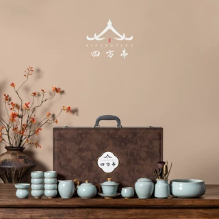 汝窑功夫茶具套装2026新款年轻人高档轻奢茶壶茶杯泡茶礼盒景德镇
