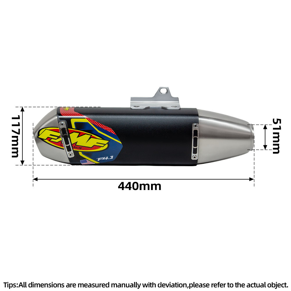 Suitable for Yamaha, Kawasaki Motorcycle Modifications, Large Off-Road Exhaust Pipe, S117 Stainless Steel Tail Section, Fmf Standard