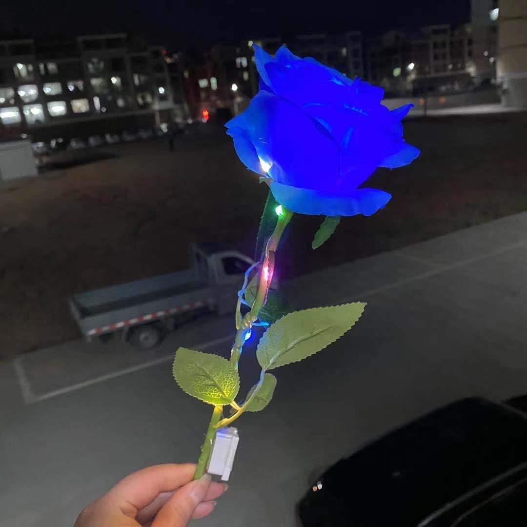 发光玫瑰花七夕情人节母亲节教师节LED灯玫瑰花礼物地摊夜市鲜花-阿里巴巴