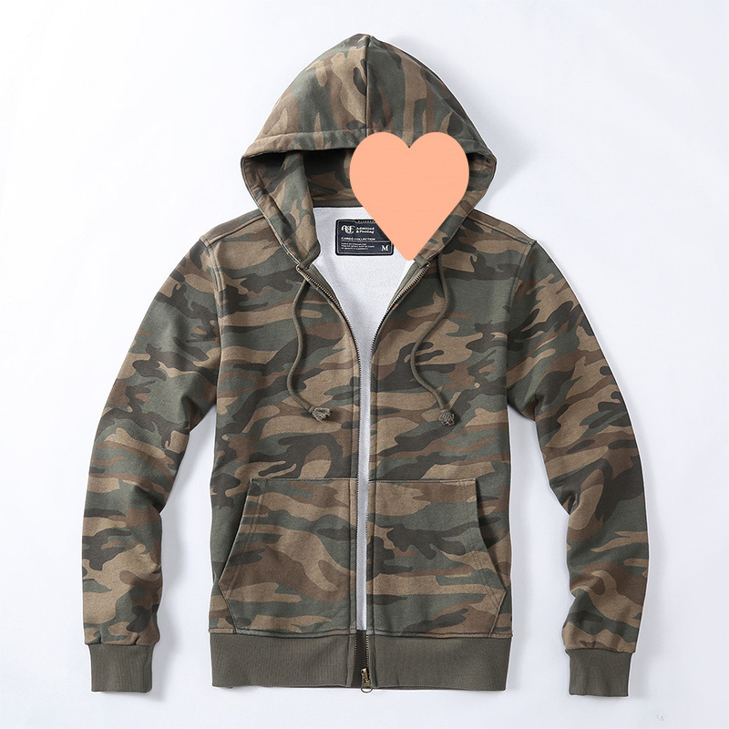 Men's Knitted Cardigan for Autumn and Winter, Made of Pure Cotton, Camouflage Trendy Sweater, Loose Fit