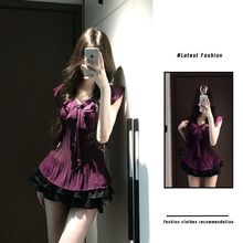 套装女2025夏季新款纯欲风辣妹设计感短袖衬衫高腰半身裙两件套