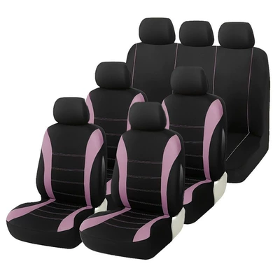 Amazon Mexico 7-Seater Waistline Style | Universal seat cover - pink-9-piece-set-5-seats