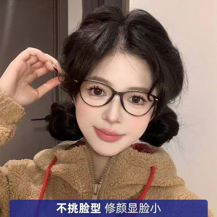 Retro de moda gafas de ojos de gato marco de alto valor facial versátil para mujeres de mediana edad protección de ojos anti-luz azul gafas de flores temperamento