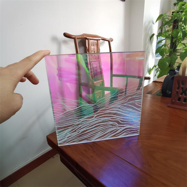 厂家生产幻彩玻璃 变色彩色玻璃 特种玻璃 炫彩夹丝玻璃广州同民