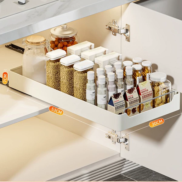 Can be pulled and storage box milk white (30 width -53 depth)