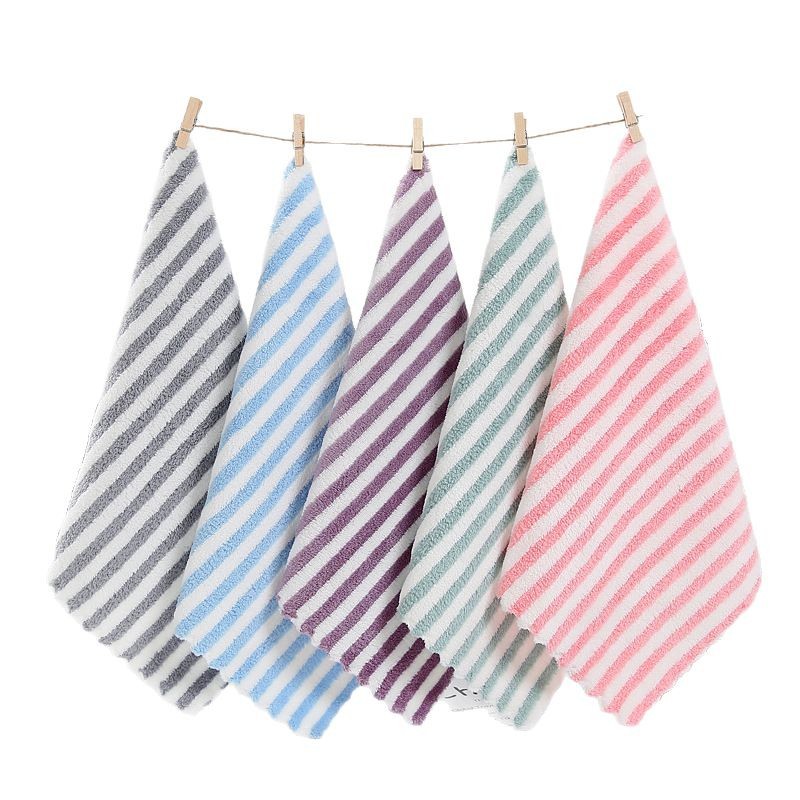 High-density pinstripe high-density coral velvet 30*30 square towel…