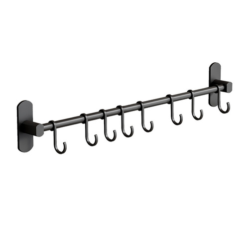 Kitchen hooks are punch-free, space aluminum hanging rods, wall-mounted spatulas and spoons for kitchen utensils and supplies, hooks, racks and racks.