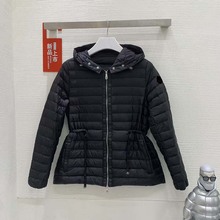 轻薄收腰连帽MC同款高端女士中长欧美羽绒服白鹅绒经典口显瘦蒙家
