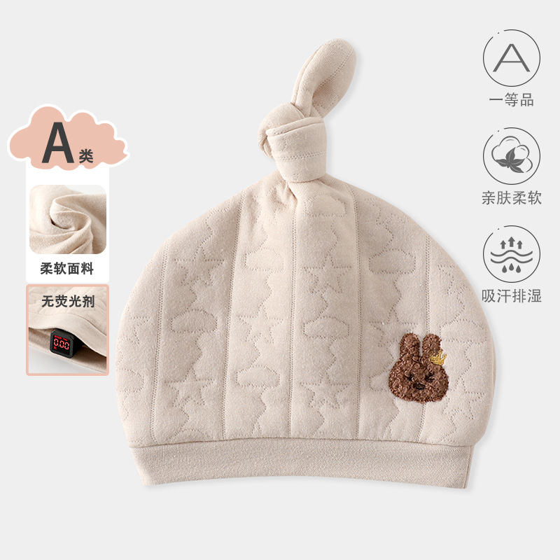 Sombrero de embarazo recién nacido, otoño y invierno, calentamiento y grosor, sombrero de protección de la cabeza para bebés, sombrero de puerta para salir a prueba de viento, sombrero de algodón para bebés image 10