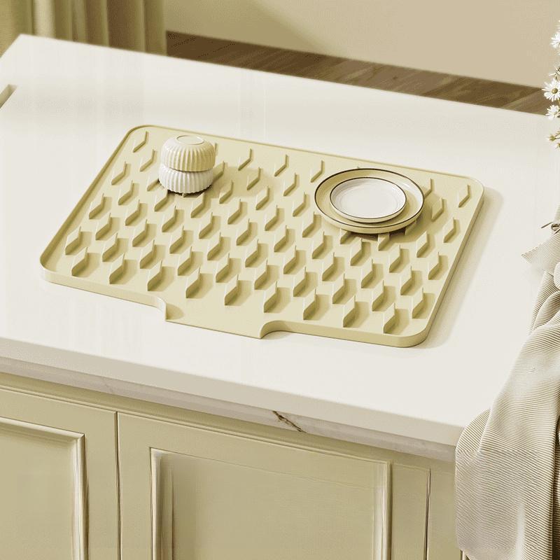 Countertop household kitchen draining mat, narrow edge sink dishwashing fruit and vegetable draining mat, multifunctional anti-scalding mat, easy to use