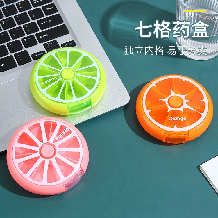 Одна неделя плодоовощ портативная вращая sub-упакованная коробка медицины плодоовощ ручная кладь-на миниая коробка таблетки цветастая коробка медицины