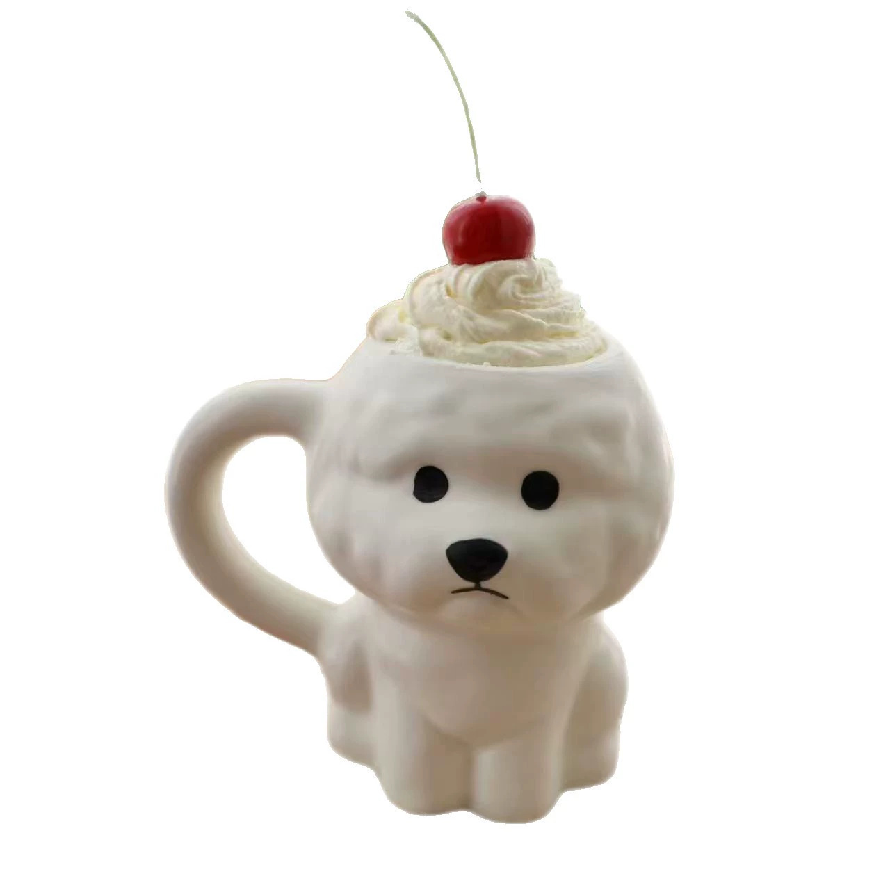 Creativa y encantadora caricatura que osos perros de viento cremoso cachorro tazas de cerámica de alto valor de la cara taza de agua de oficina doméstica taza de marca