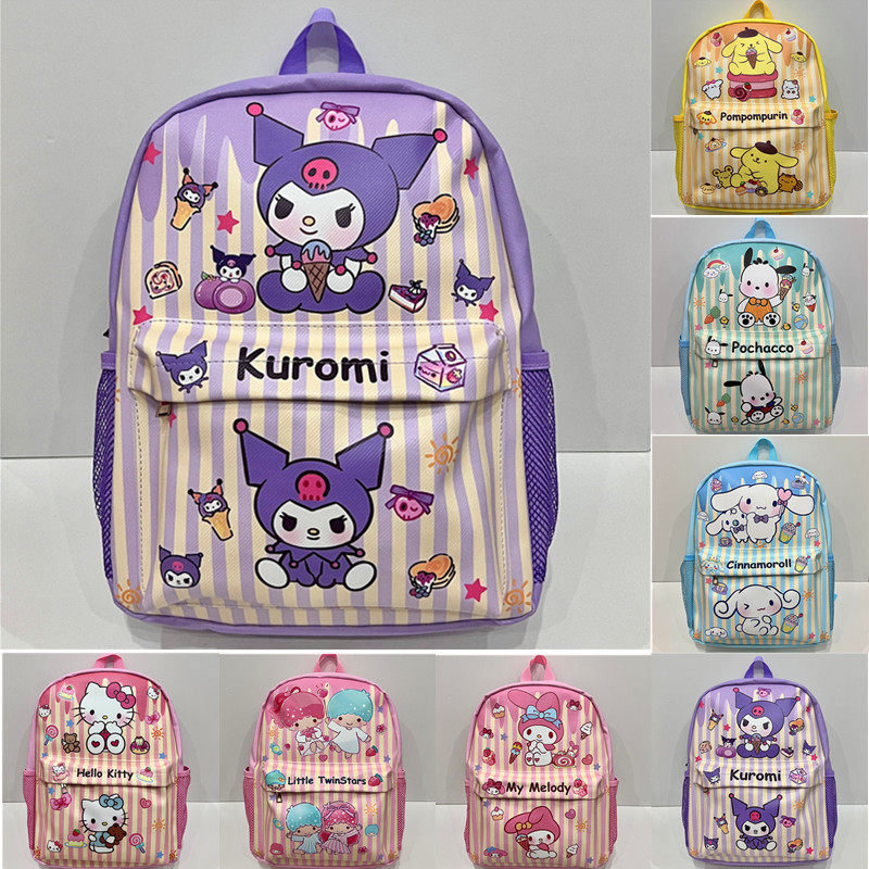 Cartoon Kurumi Xiaobai PC Gemini Boys and Girls Backpack PU Double Compartment Travel Bag Student School Bag Large Size