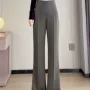直筒微喇高腰新款西装裤