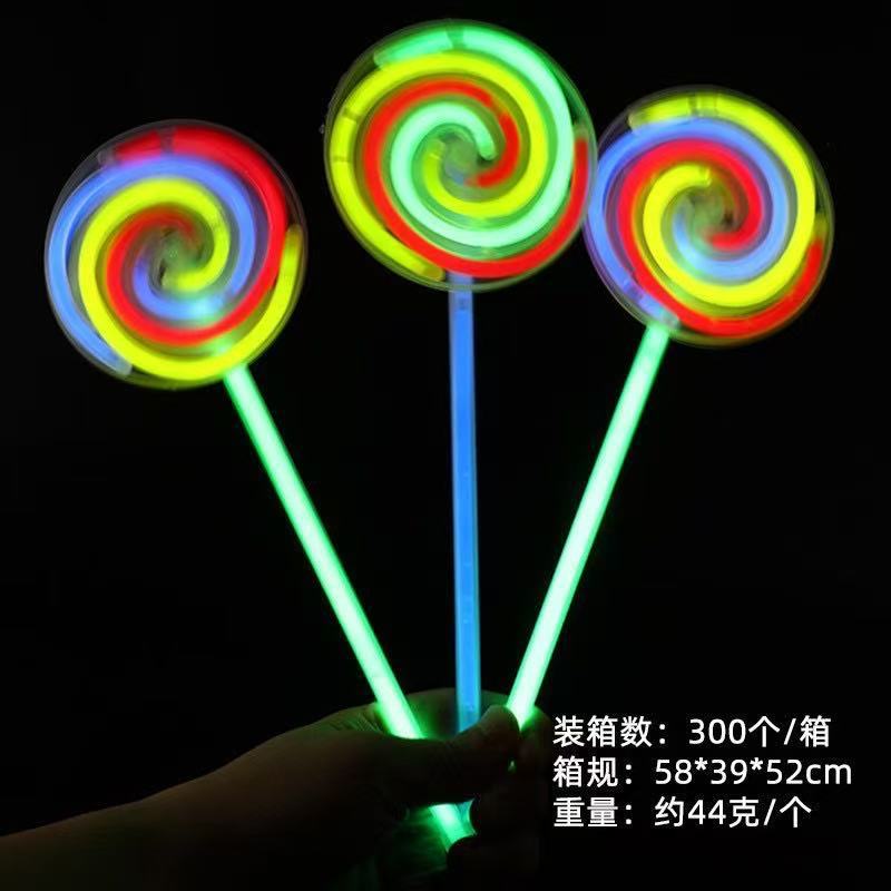 Luminoso giratorio lollipop fluorescente juguetes para niños varillas fluorescentes jardín de infantes para compartir pequeños regalos de Año Nuevo varillas de color