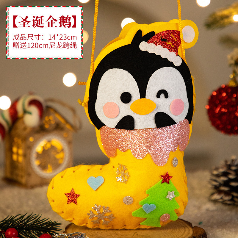 Juguetes de Navidad para niños hechos a mano DIY paquetes de materiales de medias de Navidad decoraciones de jardín de infantes