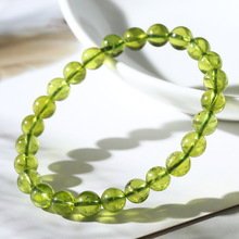 天然綠橄欖石手鏈女款祖母綠水晶簡約學生小清新手串