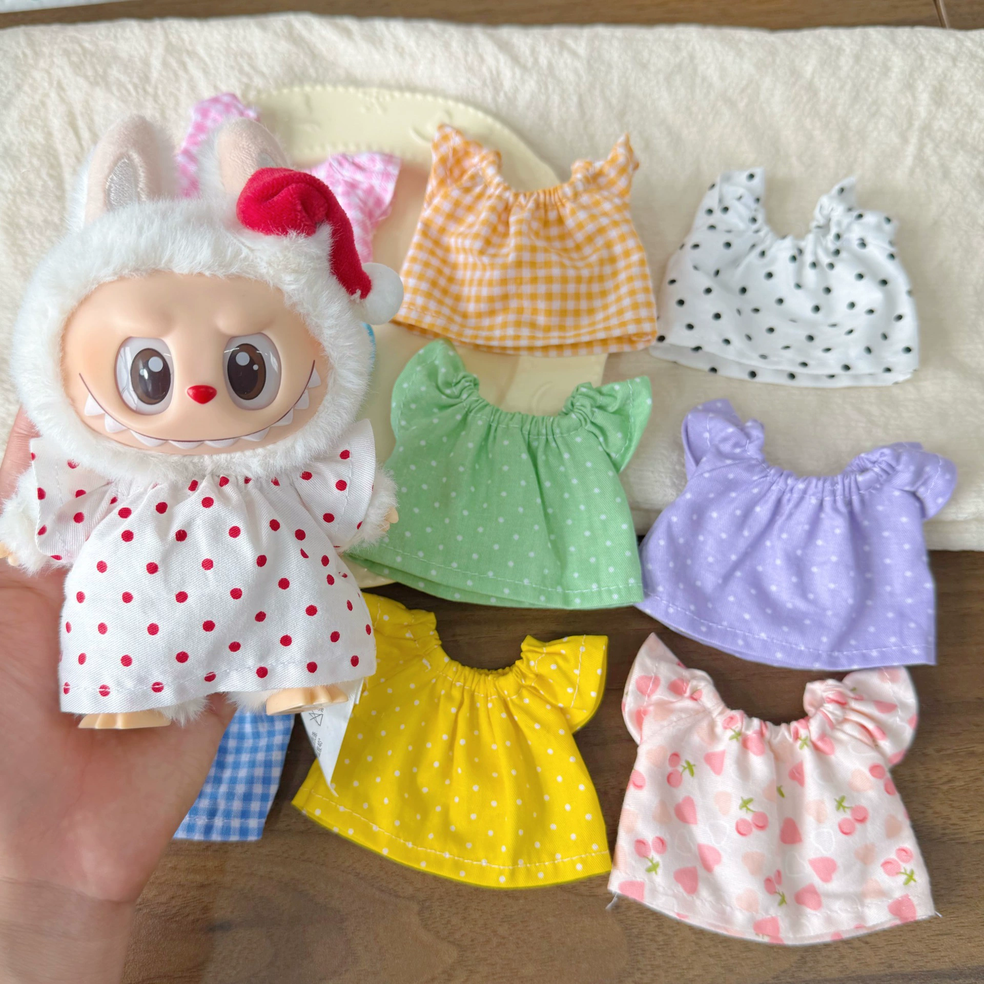 New 13cm Master Dog 17cm Labubu Doll Clothes New Shoulder-Length Dress Bikini Ugly Fish Accessories