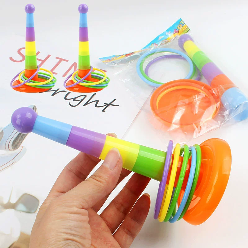 Stacking Ring Toy, красочная семейная сборка из 5 колец, 16 см, развивающая игра антистресс для малыша и родителей