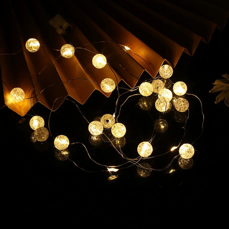 Допамин цветные бусины светодиодные трещины бусины медные провода цветы торт день рождения атмосфера декоративные огни сетка фон струнные огни