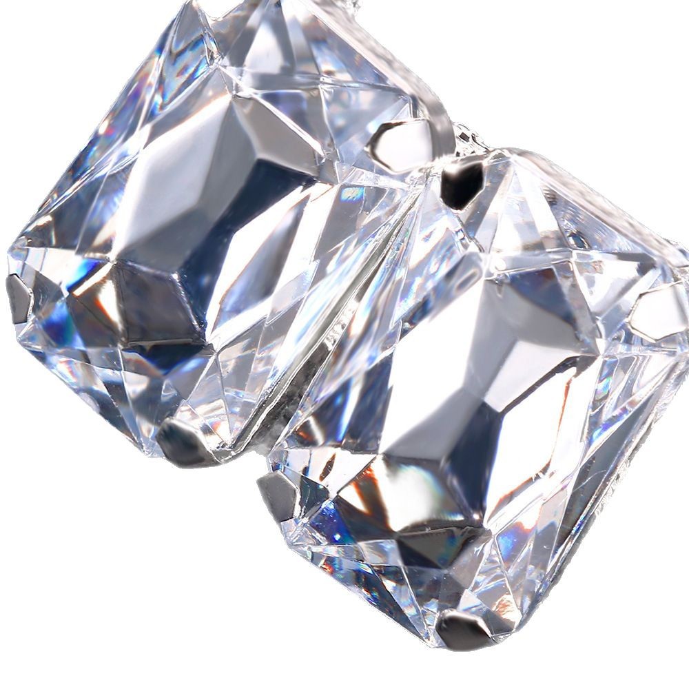 Cross-Border moda rhinestone collar traje europeo y americano personalidad exagerada collar cuadrado pendientes accesorios conjunto de joyas