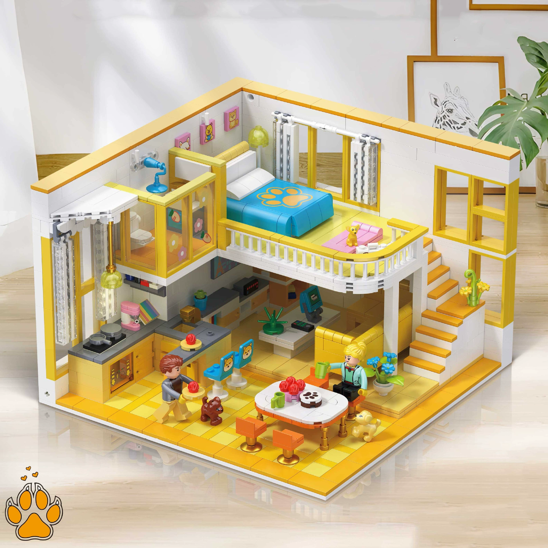 哲高 DZ6103-06 Little Bear тёплый домик пазл конструктор, уличный вид, сборная фигурка, подарок для девочки