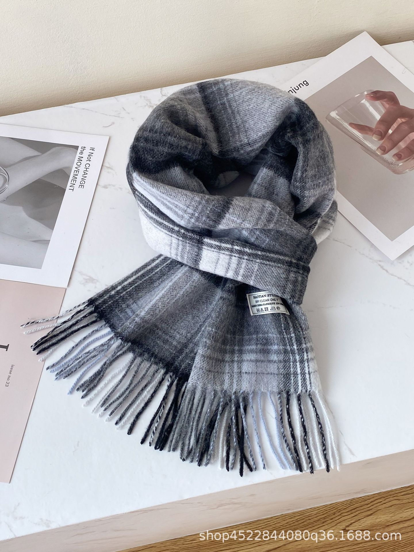 Gray white fog blue grid