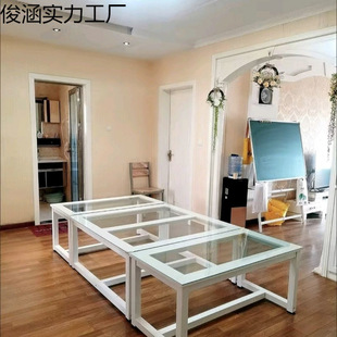 Children's Art Table Studio Table Children's Painting Handmade Table Kindergarten Primary School Table Calligraphy Table Tempered Glass