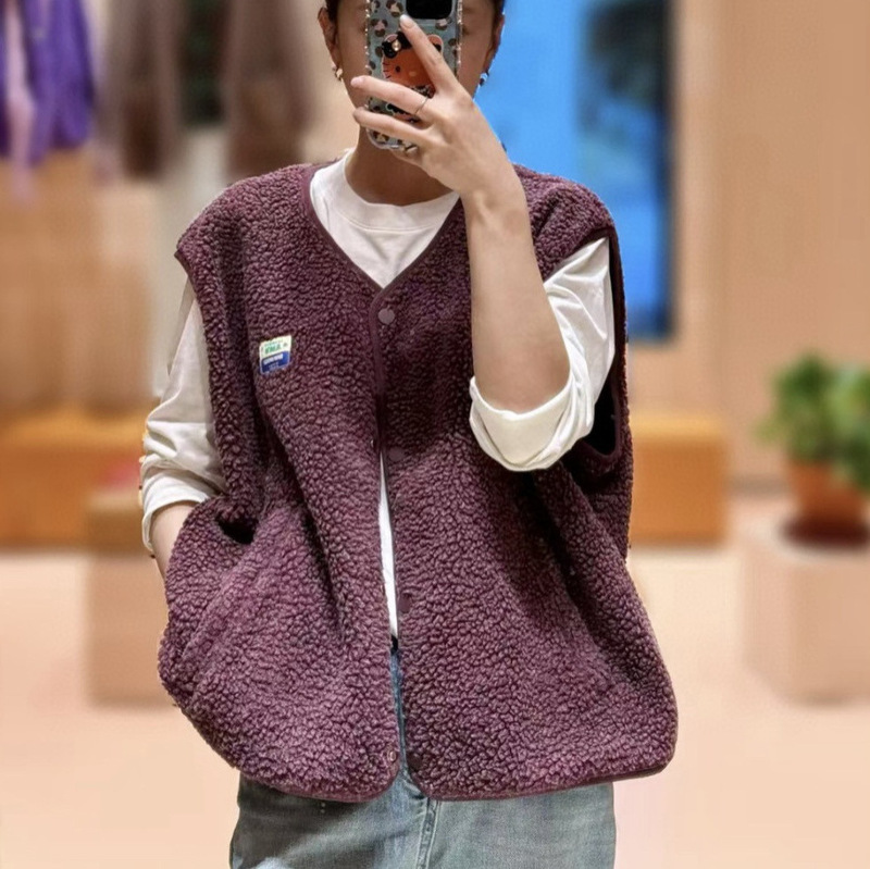 ------------ Be1117A Real Shot! Zhang Ruonan Zhou Yutong Cashmere Polar Fleece Retro Vest
