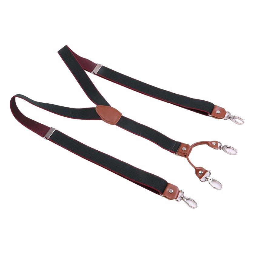 Gancho hebilla Liga clip adulto tirantes elástico 2,5 cm contraste color rayas gancho hebilla traje pantalones vaqueros Liga