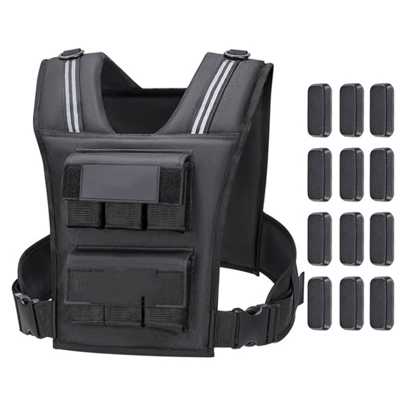 Nuevo peso ajustable transfronterizo chaleco de carga de hierro chaleco de carga de ropa de carga de bolsa de arena chaleco de acondicionamiento físico con tira reflectante