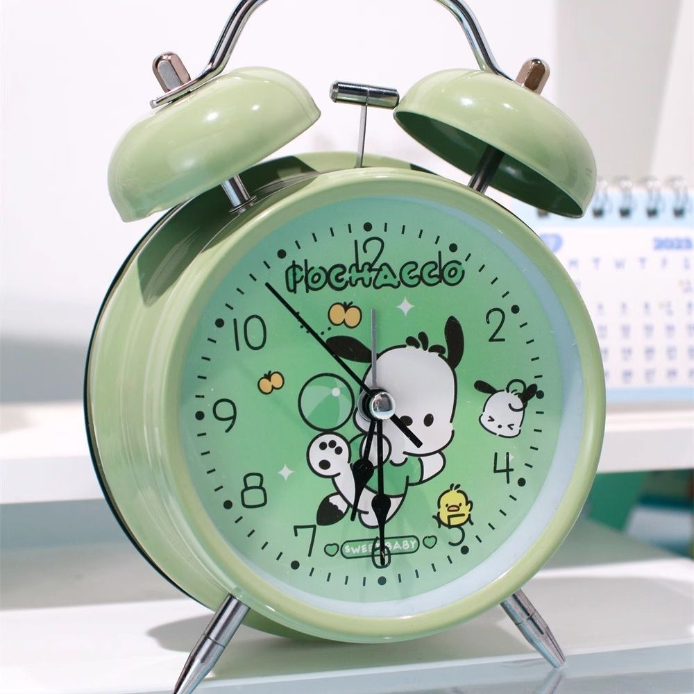 Reloj despertador fuerte con luz nocturna y temporizador de 12 horas, reloj de metal para estudiantes/niños, tiempo de escritorio