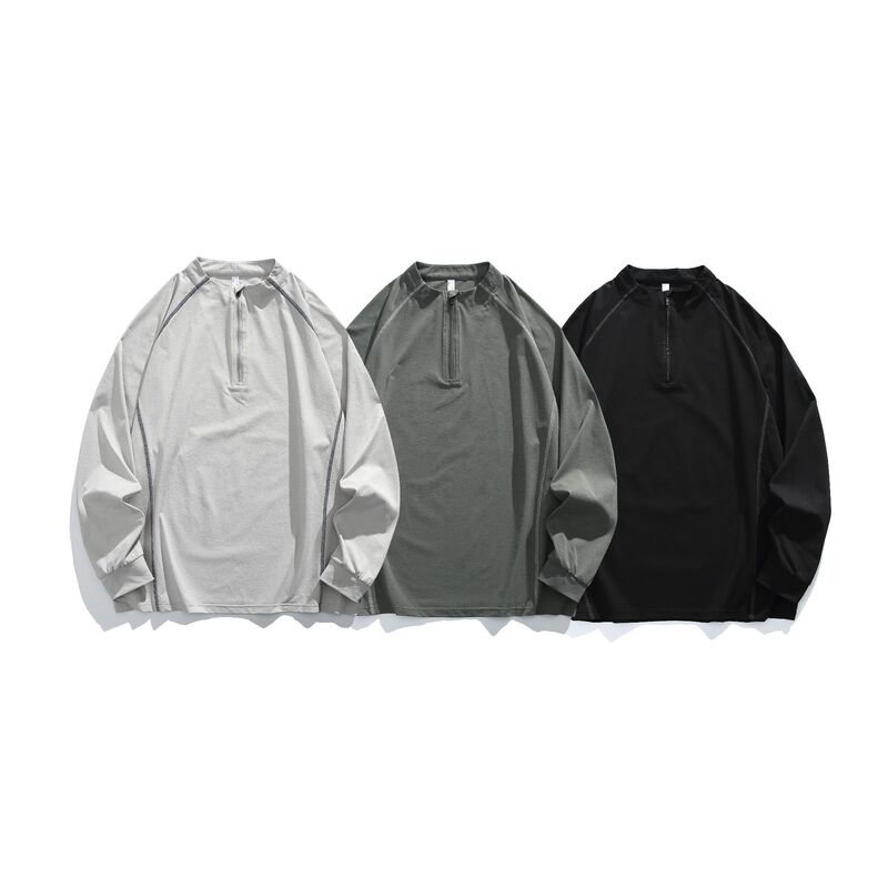 YZ American-style outdoor cycling jersey, long-sleeve, quick-dry, unisex base shirt, half-zip, stand-up collar T-shirt 35001 YZ American-style outdoor cycling jersey, long-sleeve, quick-dry, unisex base shirt, half-zip, stand-up collar T-shirt 35001