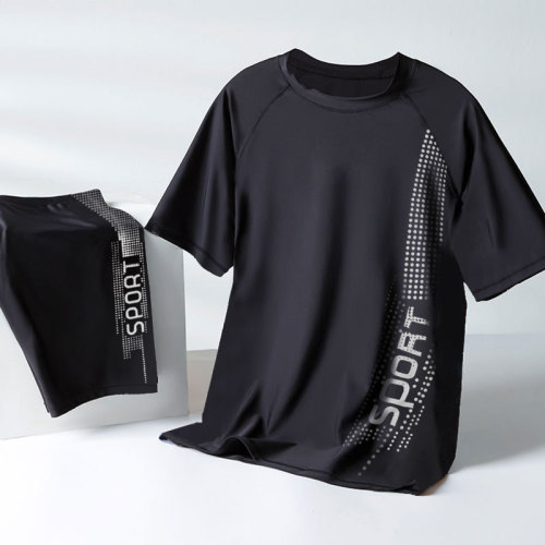 HooRun Men's Swimwear Set, Unisex Youth and Adult Swim Top, Large Size Training Suit for Men