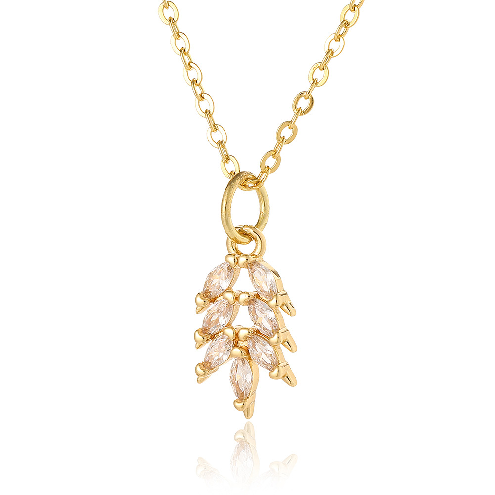 Fashion Heart Shape Copper Plating Chain Zircon Pendant Necklace 1 Piece