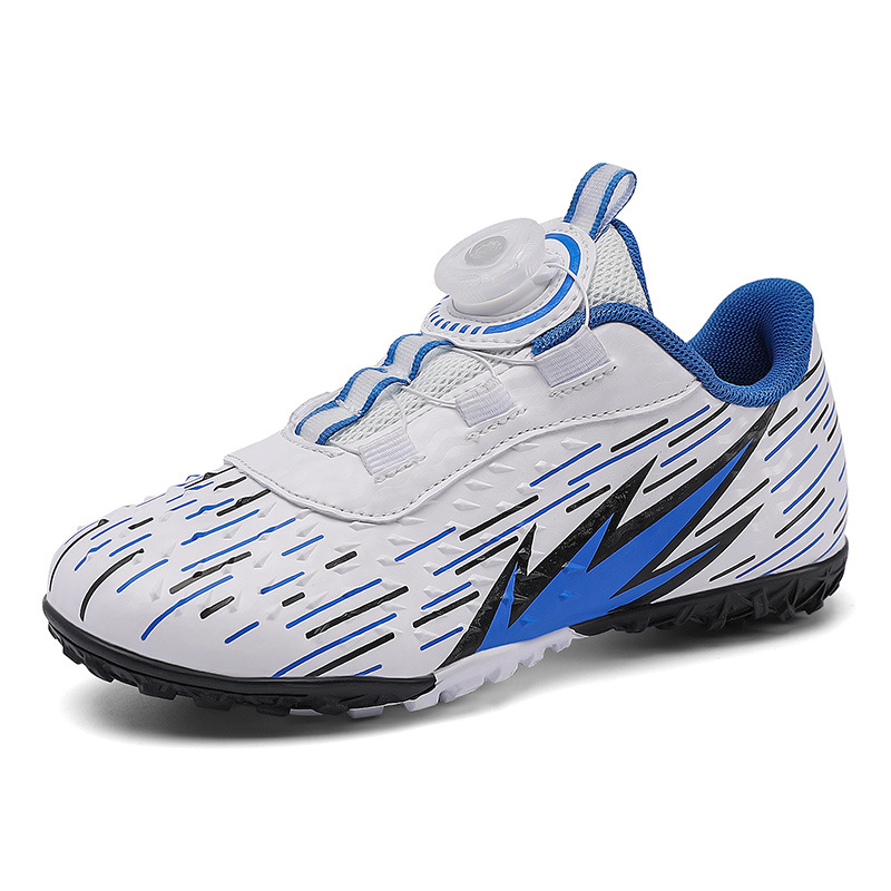 Binbinniao transfronterizo hebilla giratoria de los niños respirables de uñas rotas zapatos de fútbol zapatos de entrenamiento de hierba de interior zapatilla de deporte de fútbol