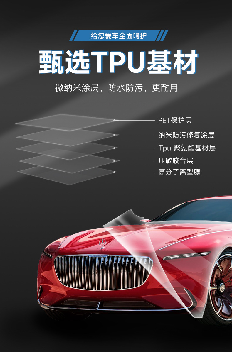Invisible car clothing tpu car paint protection car clothing film anti-scratch self-healing transparent protection whole car invisible car clothing