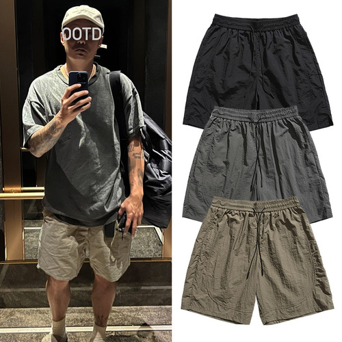 余文乐工装短裤男士夏季潮牌宽松日系休闲直筒阔腿美式运动五分裤