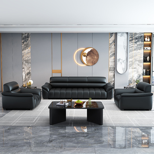 ✅ New Office Sofa Modern Simple Reception Three-Person Office Business Reception Combination Coffee Table Set