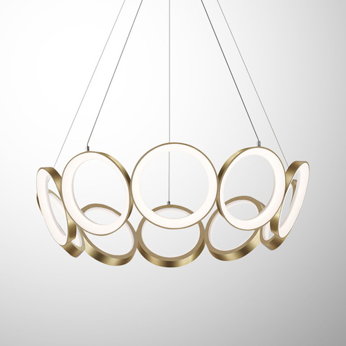 Postmodern multi-circle simple living room chandelier creative personality bedroom restaurant study room model room art lamps