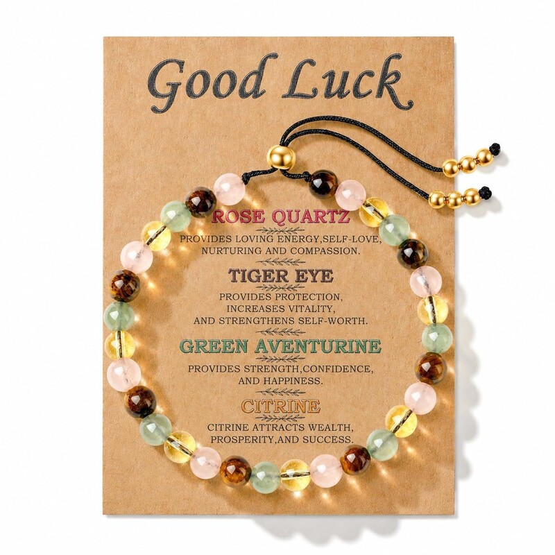 Cross-Border Hot-Selling Natural Obsidian Adjustable Crystal Bracelet for Women with Triple Protection Crystal Beads