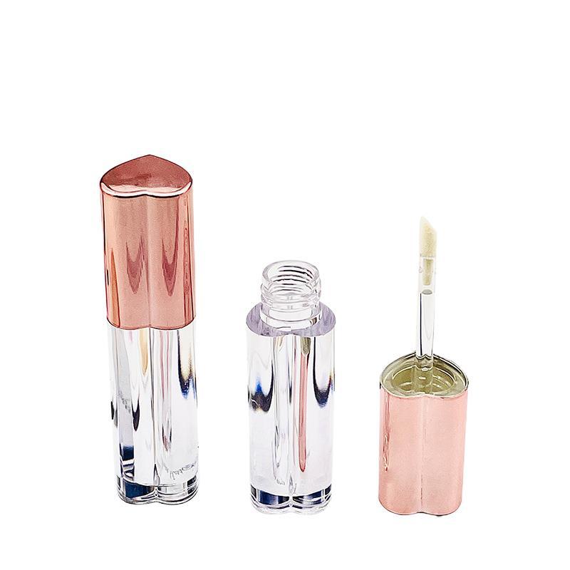 Envase de Brillo Labial en Forma de Corazón, Tubo Vacío para Brillo Labial, Envase Transparente de Plástico, Envase Cosmético para Maquillaje, Tubo para Lápiz Labial
