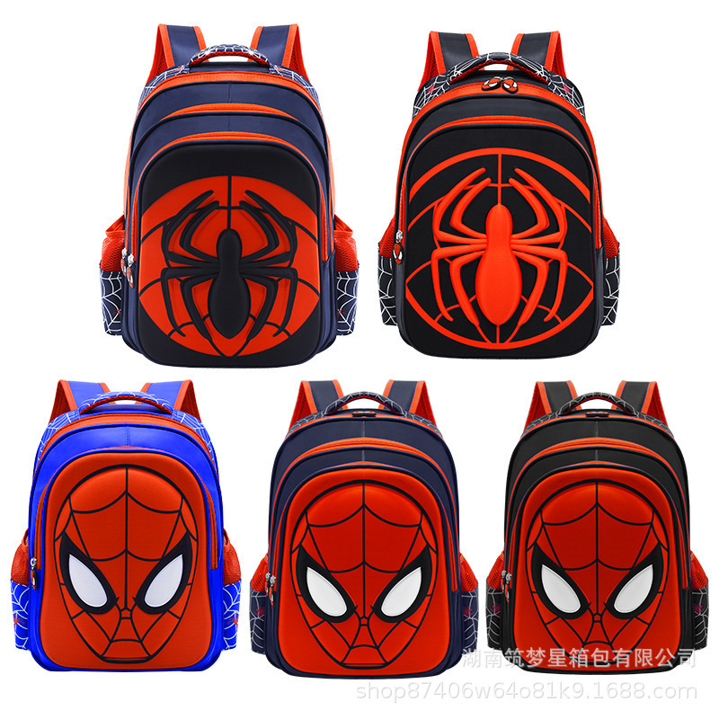 New Spider Children's Backpack, Lightweight, Spine-Protecting, Breathable, Waterproof, Cartoon Kindergarten Primary School Student School Bag