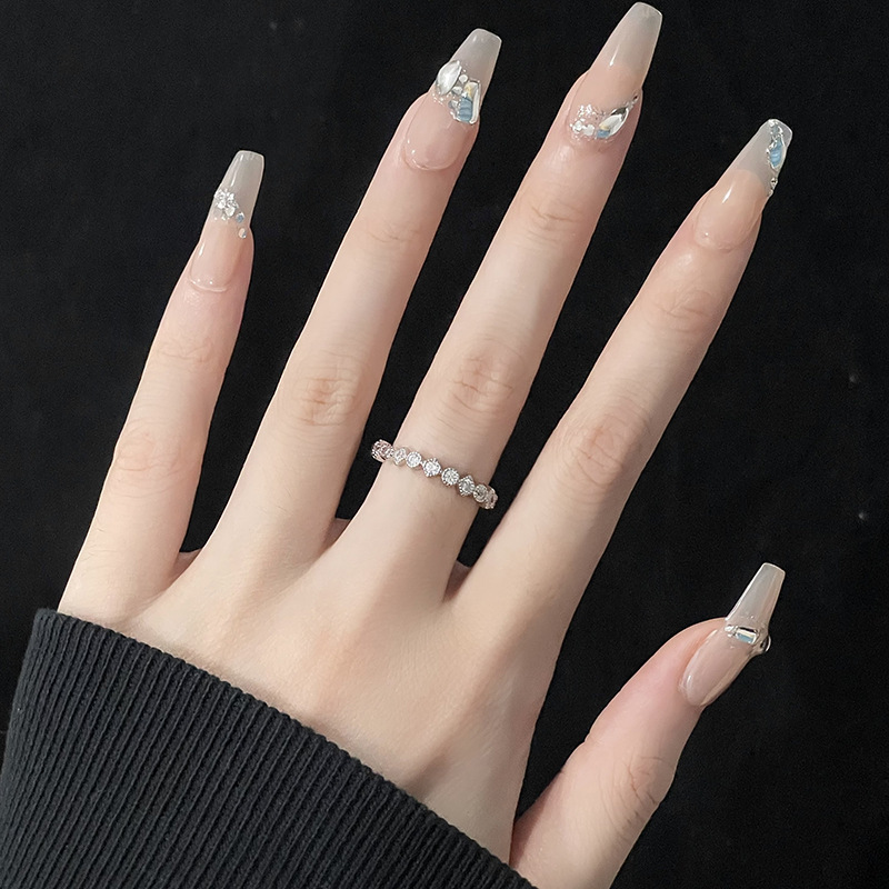 Retro Bow Knot Copper Plating Zircon Open Ring 1 Piece