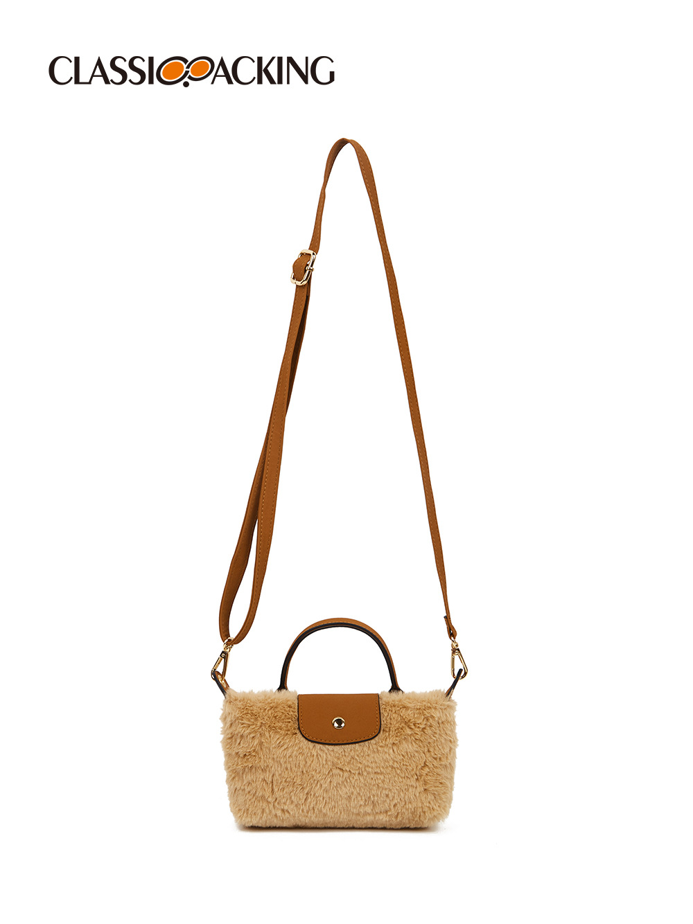 Bolso de cordero de otoño e invierno mini bolso de piel portátil nuevo bolso de bola de masa de mensajero de un solo hombro para mujer