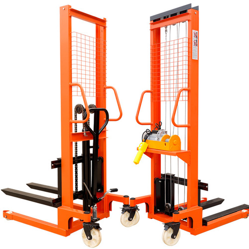 Manual hydraulic stacker semi-electric stacker 2 ton electric forklift pusher manual handling lift forklift