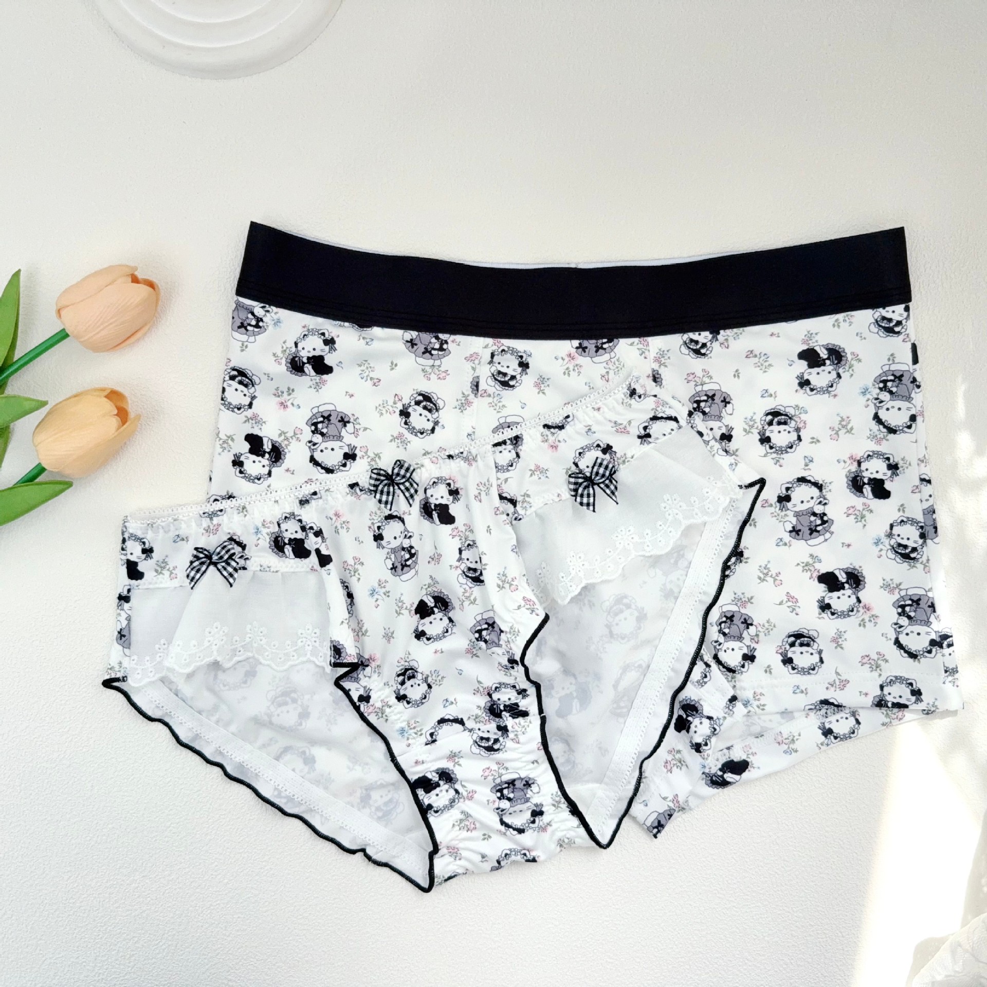 50630Sn Japanese Lolita Couple Underwear Sweet Cool Cat Design One Male One Female Wholesale from Dalian Factory Source