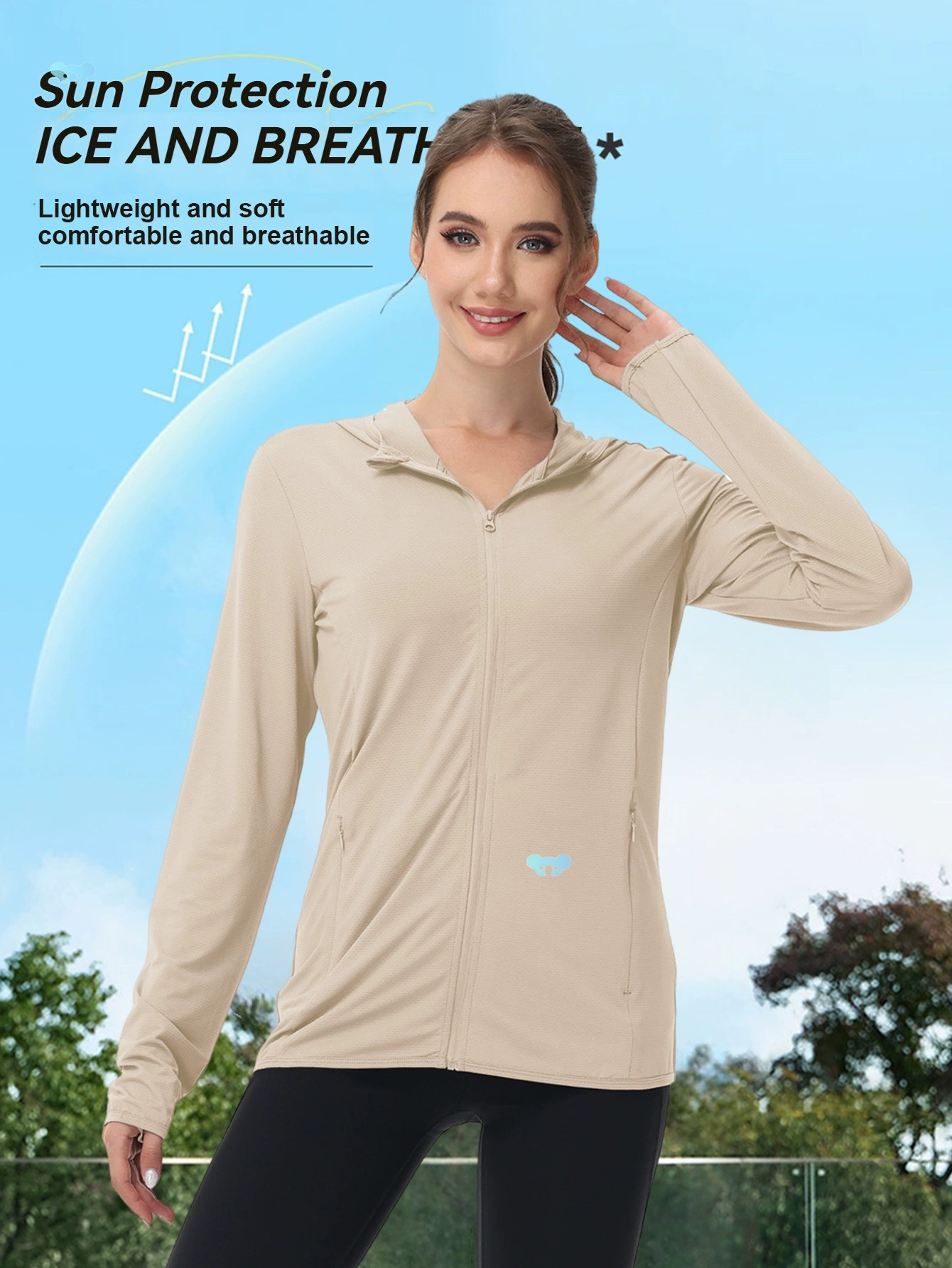 Женская легкая куртка с капюшоном UPF, дышащая ледяная ветер